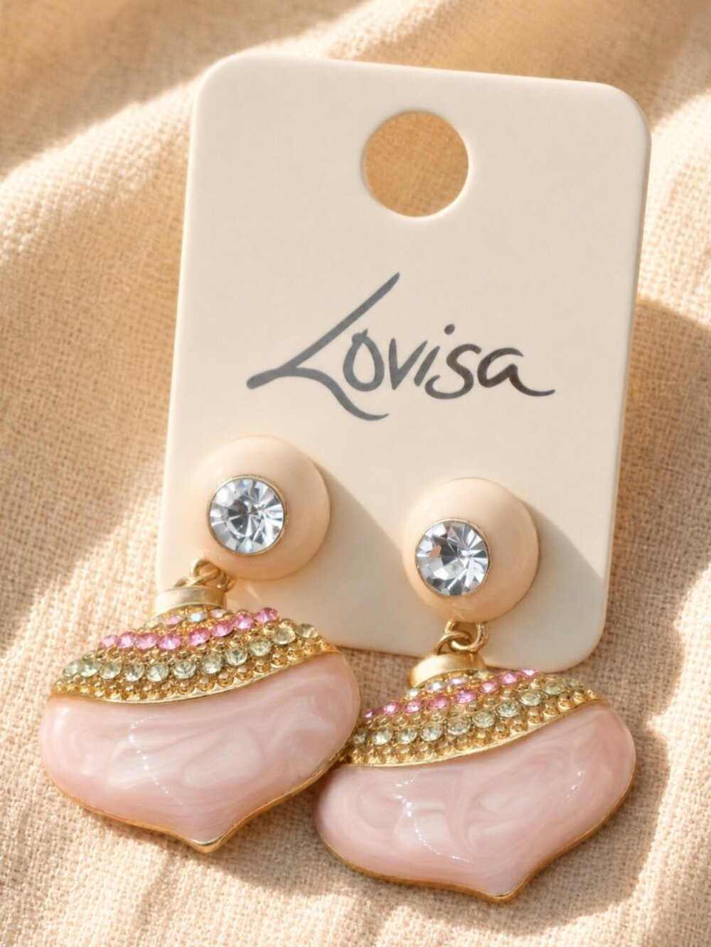 Lovisa Crystal & Pink Drop earrings